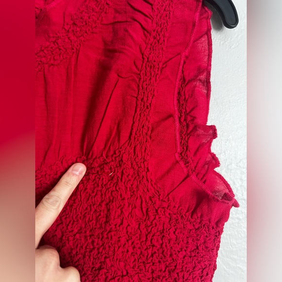 NWT BY ANTHROPOLOGIE RUFFLE-TRIM TEXTURED MINI DRESS Size Small - Picture 9 of 16